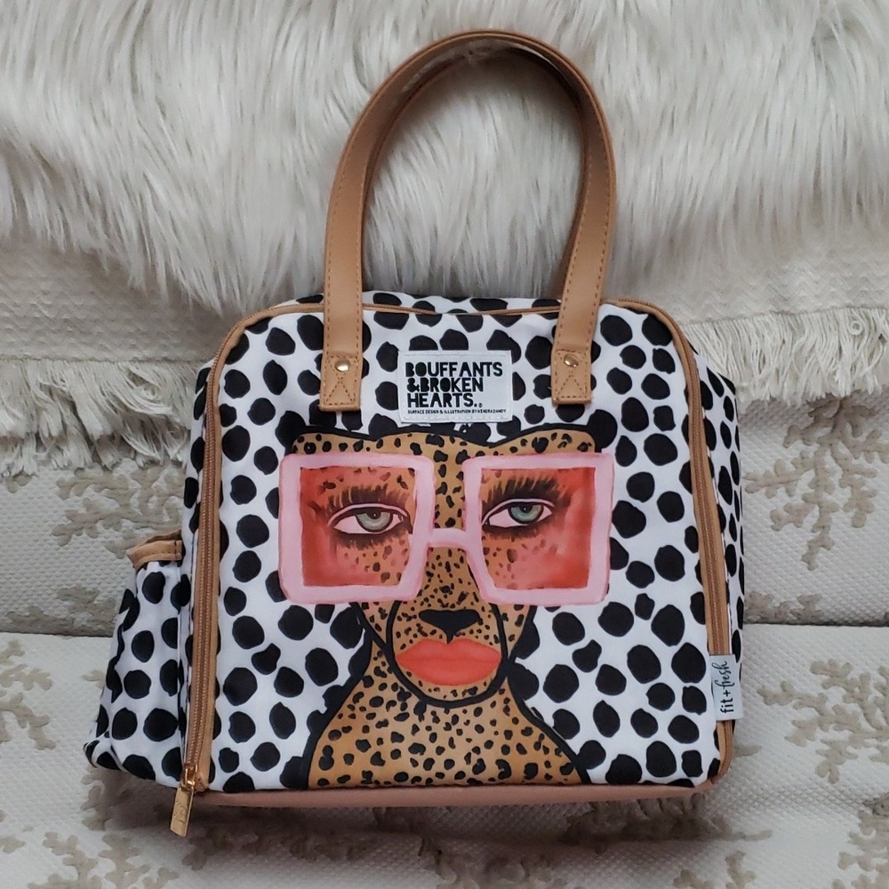 Fit & Fresh Wichita Insulated Lunch Bag Side, Tropica Glam Cat - Picture 3 of 16